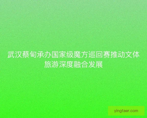 武汉蔡甸承办国家级魔方巡回赛推动文体旅游深度融合发展
